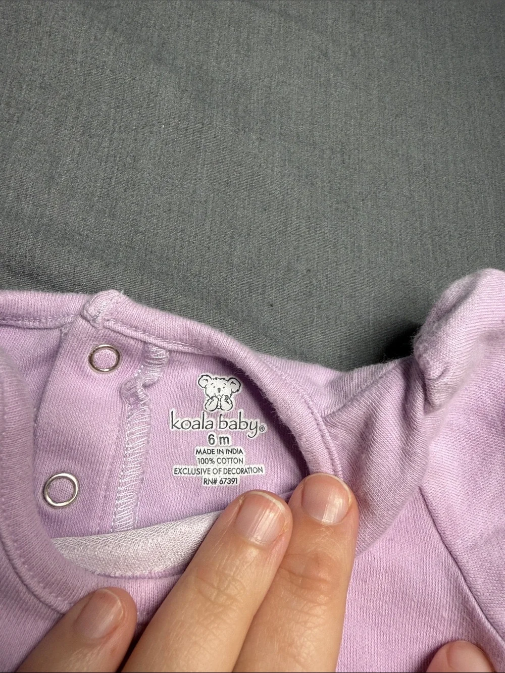 Koala Kids Lavender Ruffle onesie with Mint & Purple Butterflies